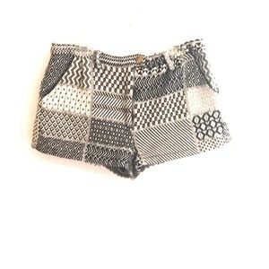 Angie Black and White Aztec Printed Shorts